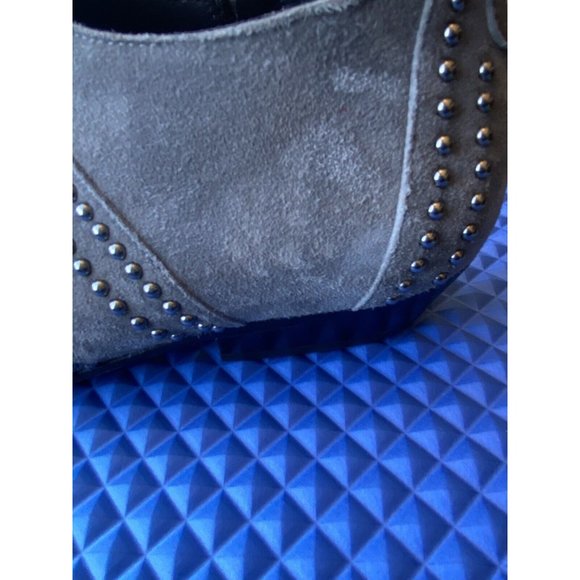 Anine Bing Low Charlie Gray Studded Suede Ankle Boot - Picture 11 of 12
